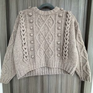 H&M Textured Knit Sweater - Beige